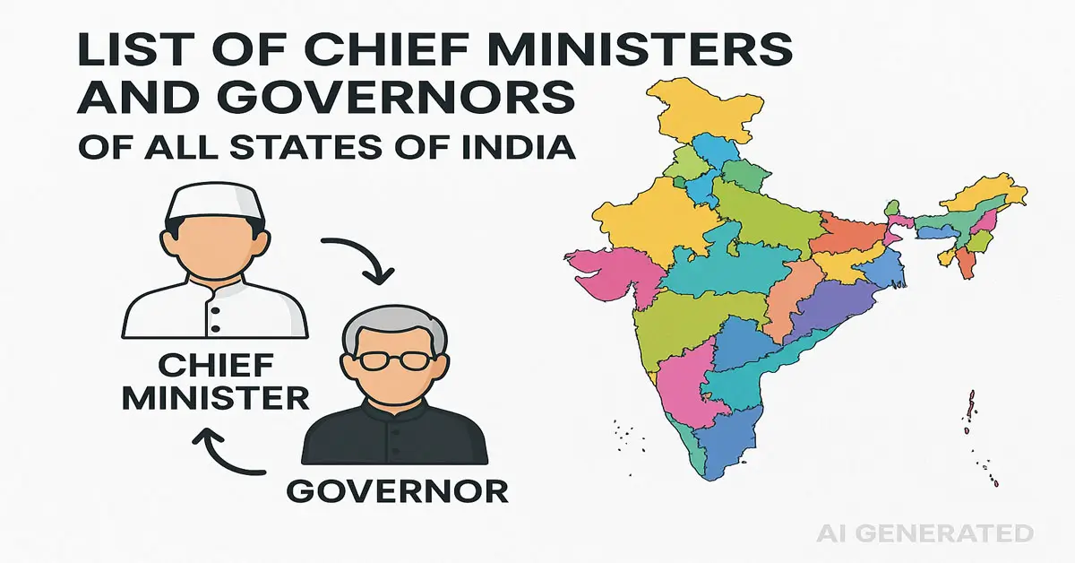 Rohit Academy 31 List of Chief Ministers and Governors of all States of India