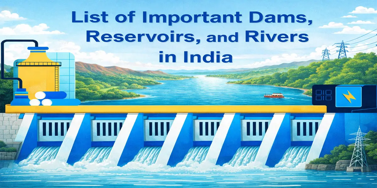 List of Important Dams, Reservoirs and Rivers in India