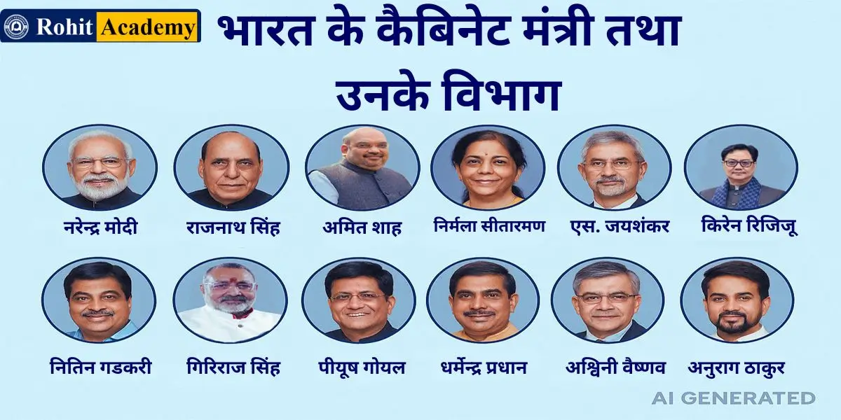 भारत के कैबिनेट मंत्री तथा उनके विभाग 1 भारत के कैबिनेट मंत्री तथा उनके विभाग