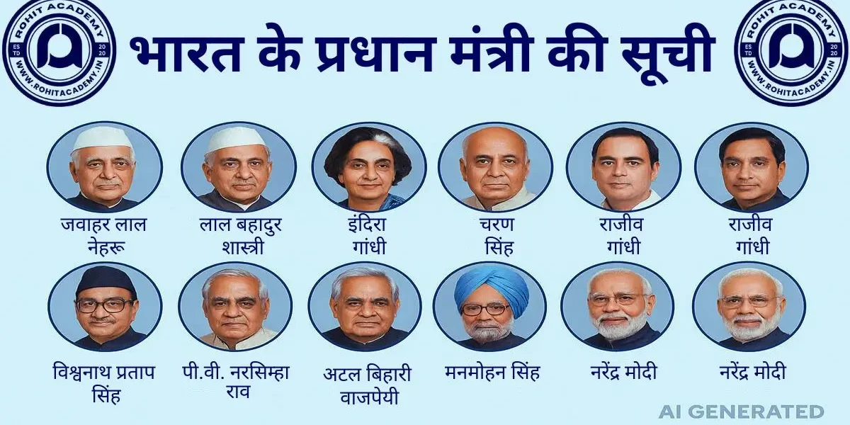 भारत के प्रधान मंत्री की सूची (1947-2025) 1 भारत के प्रधान मंत्री की सूची