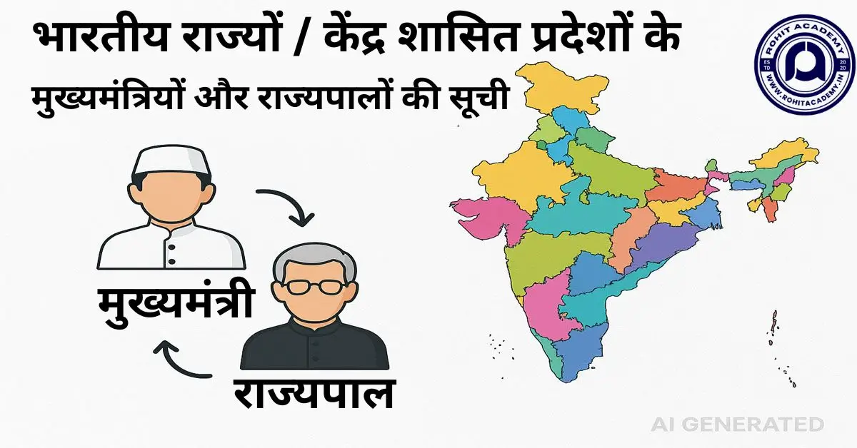 भारतीय राज्यों केंद्र शासित प्रदेशों के मुख्यमंत्रियों और राज्यपालों की सूची