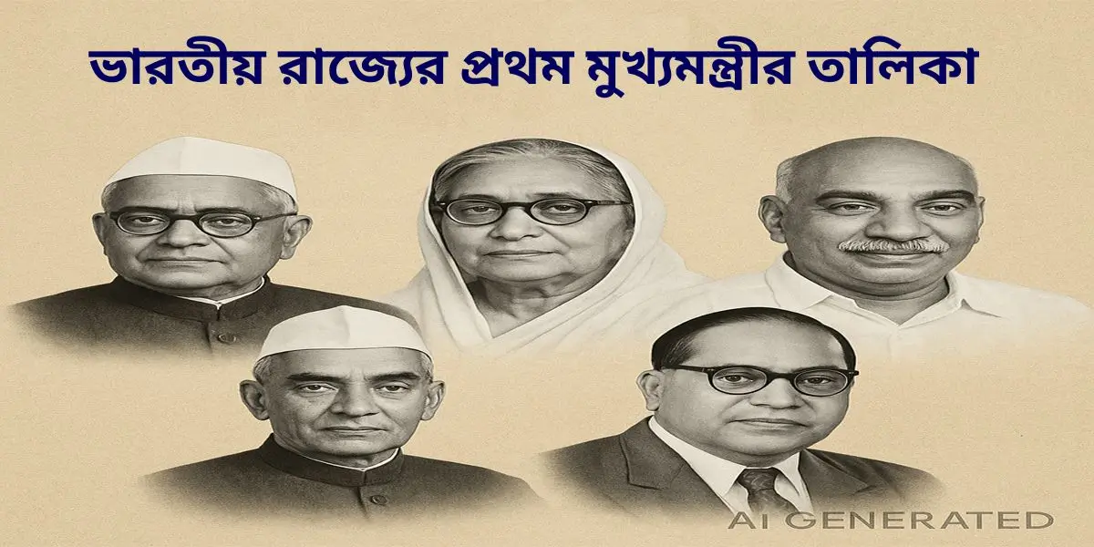 ভারতের বিভিন্ন রাজ্যের প্রথম মুখ্যমন্ত্রী তালিকা 4 ভারতীয় রাজ্যের প্রথম মুখ্যমন্ত্রীর তালিকা