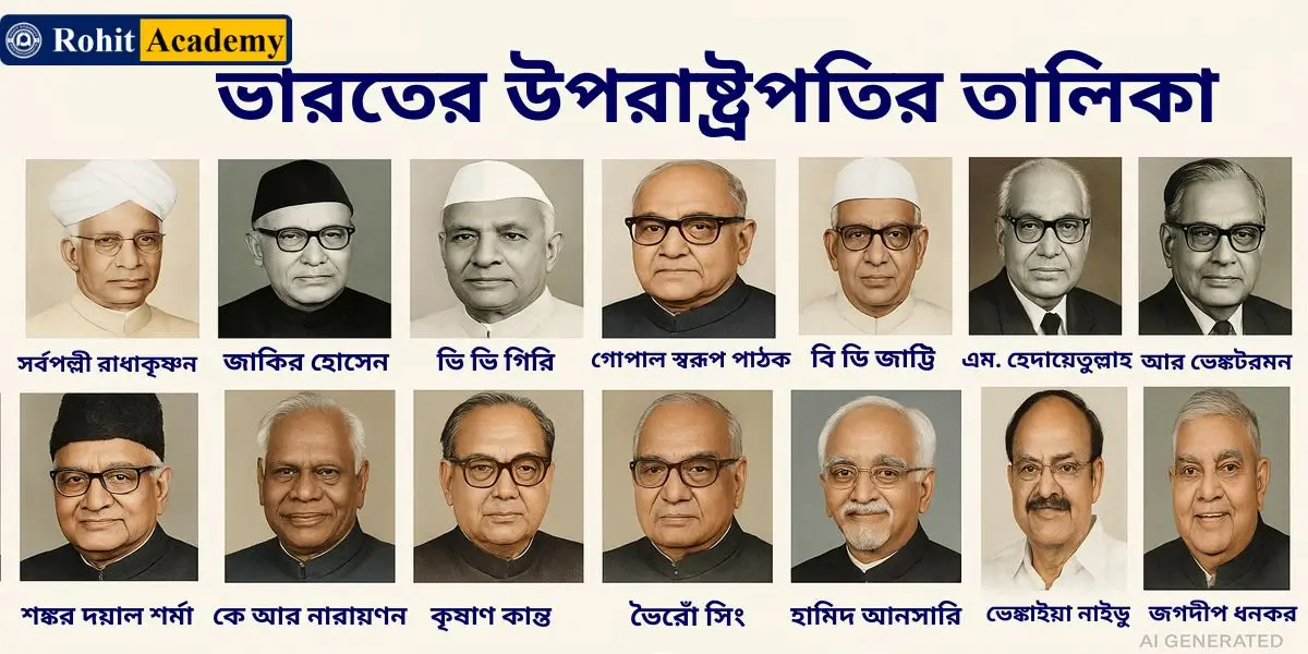 ভারতের উপরাষ্ট্রপতির তালিকা (1952-2025) 1 ভারতের উপরাষ্ট্রপতির তালিকা