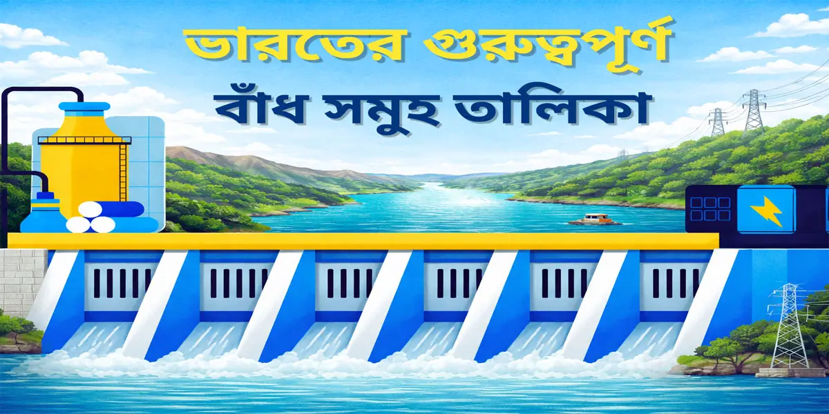ভারতের গুরুত্বপূর্ণ বাঁধ জলাধার ও নদীর তালিকা