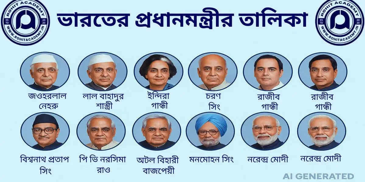 ভারতের প্রধানমন্ত্রীর তালিকা (1947-2025) 1 ভারতের প্রধানমন্ত্রীর