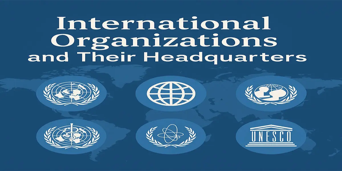 List of International Organizations and Their Headquarters 10 List of International Organizations and their Headquarters