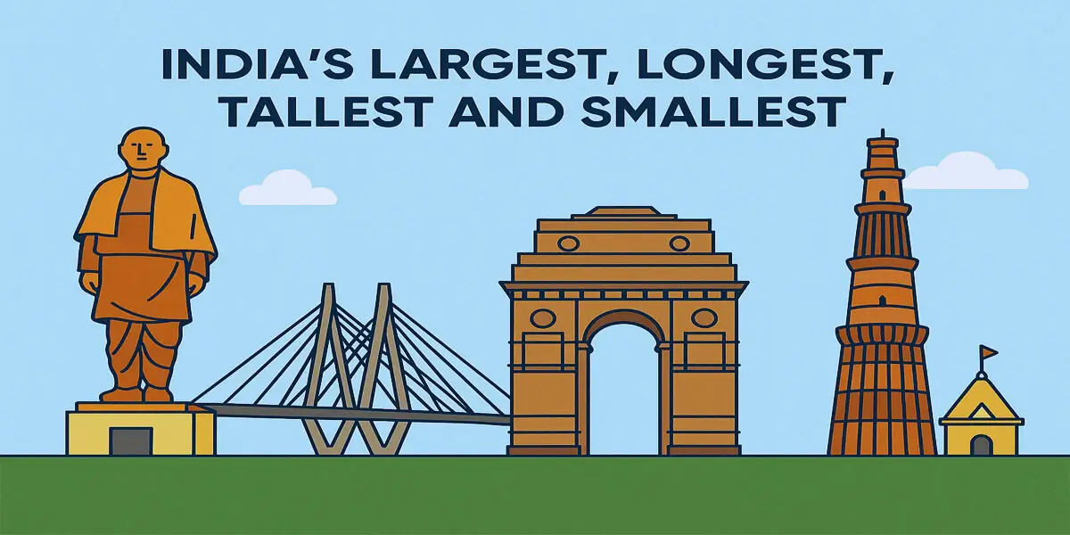 All Longest, Largest, Biggest, and Tallest Superlatives of India 1 List of Longest, Largest, Biggest, and Tallest in India