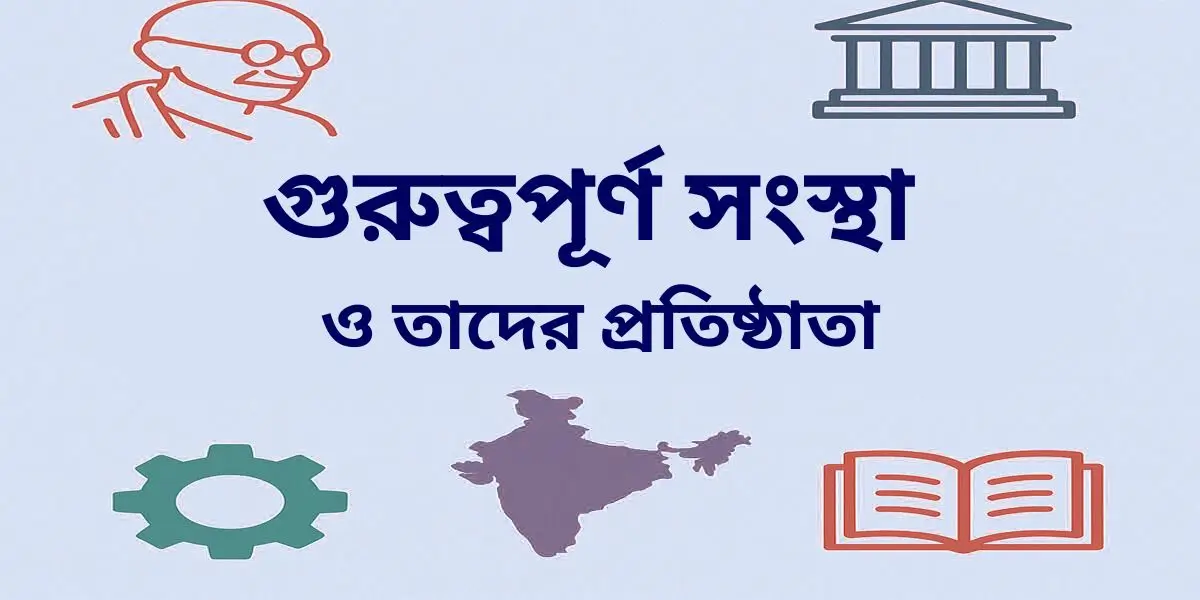 গুরুত্বপূর্ণ সংস্থা ও তাদের প্রতিষ্ঠাতা 4 গুরুত্বপূর্ণ সংস্থা ও তাদের প্রতিষ্ঠাতা