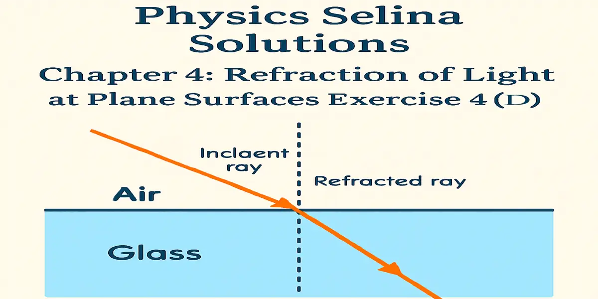 Exercise 4(D) Refraction of Light at Plane Surfaces Selina Solutions Concise Physics Class 10 ICSE