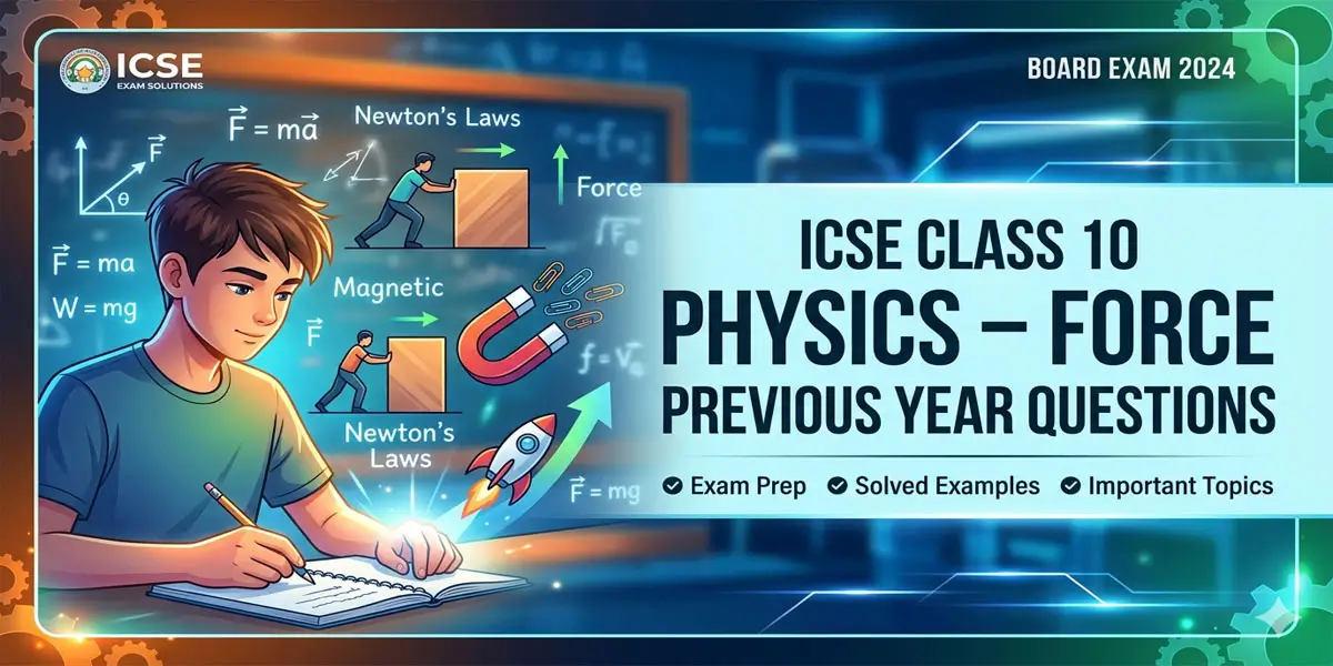 ICSE Class 10 Physics Force Previous Year Questions