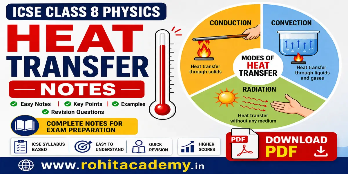 ICSE Class 8 Physics Chapter 6 Heat Transfer Notes