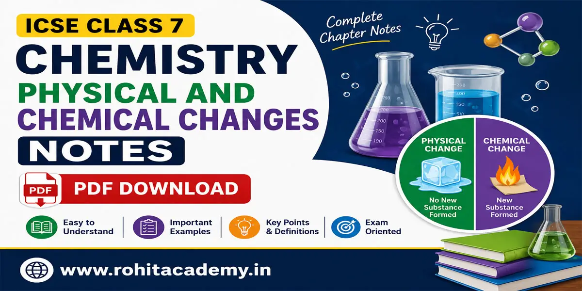 ICSE Class 7 Chemistry Physical and Chemical Changes Notes | PDF Download 1 ICSE Class 7 Chemistry Chapter 2 Physical and Chemical Changes Notes