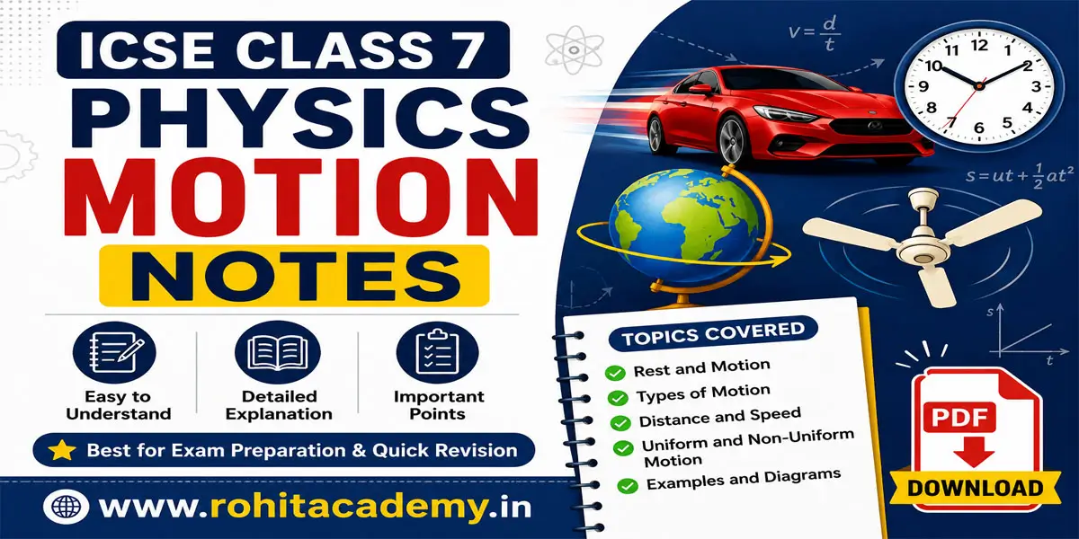 Physics motion notes for ICSE Class 7