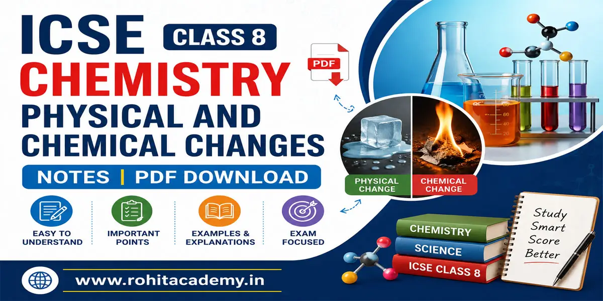 ICSE Class 8 Chemistry Physical and Chemical Changes Notes | PDF Download 1 ICSE Class 8 Chemistry Chapter 2 Physical and Chemical Changes Notes