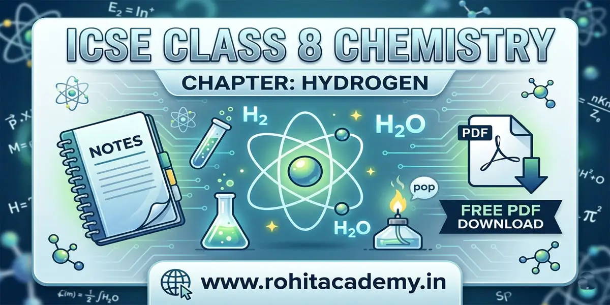 ICSE Class 8 Chemistry Chapter 7 Hydrogen Notes