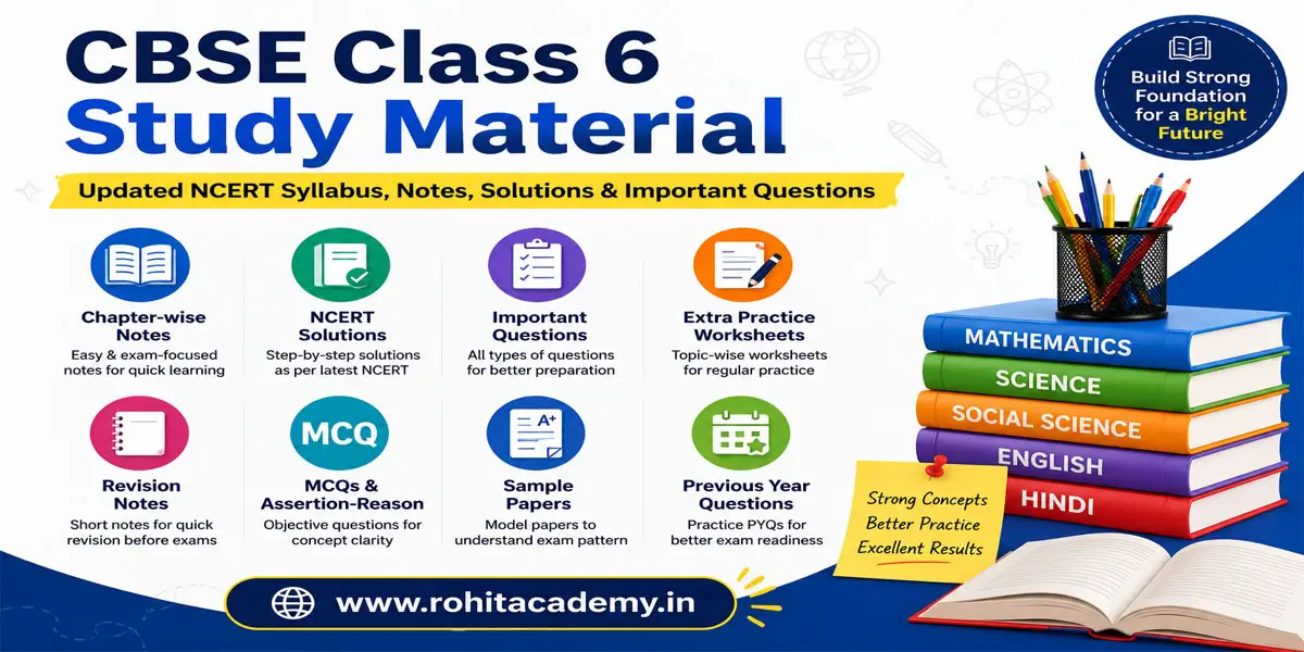 CBSE Class 6 Study Material: Updated NCERT Syllabus, Notes, Solutions, Textbook & Important Questions 1 CBSE Class 6 Notes Solutions