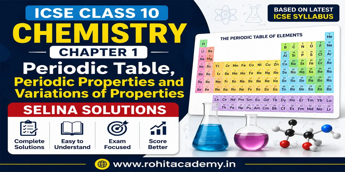ICSE Class 10 Chemistry Chapter 1 Periodic Table, Periodic Properties and Variations of Properties Selina Solutions 1 ICSE Class 10 Chemistry Chapter 1 Periodic Table, Periodic Properties and Variations of Properties Selina Solutions