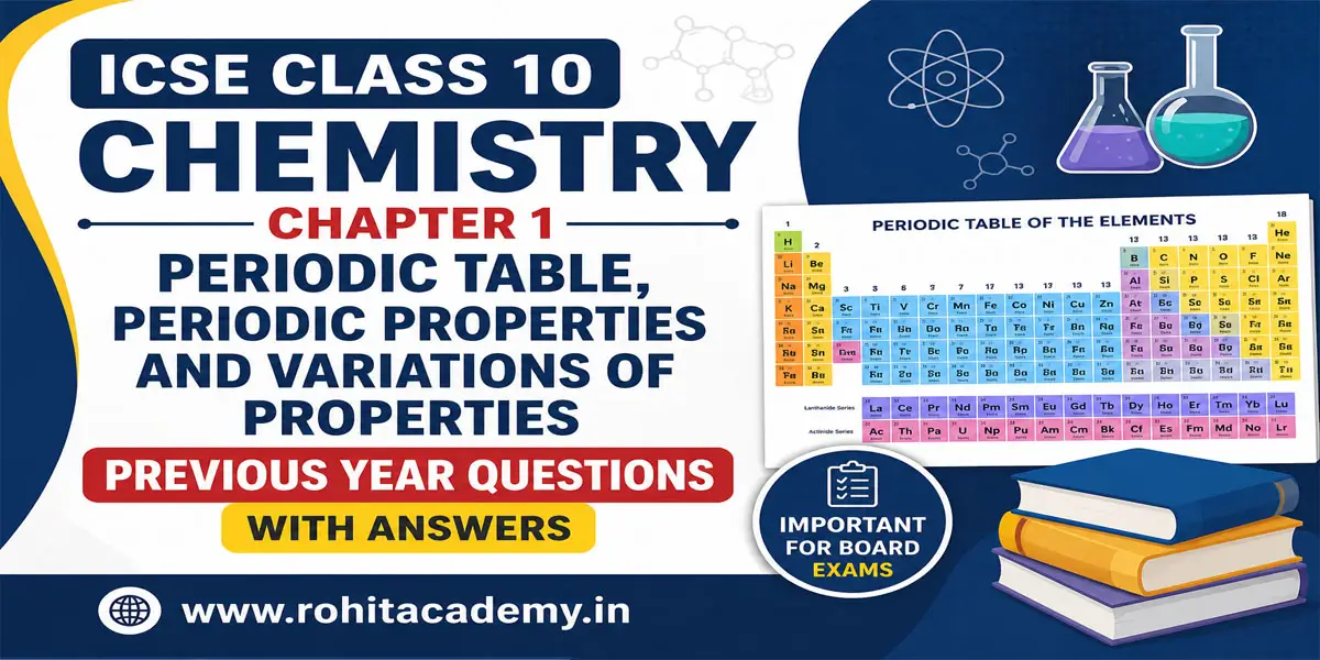 ICSE Class 10 Chemistry Chapter 1 Periodic Table Previous Year Questions 1 ICSE Class 10 Chemistry Chapter 1 Periodic Table Previous Year Questions