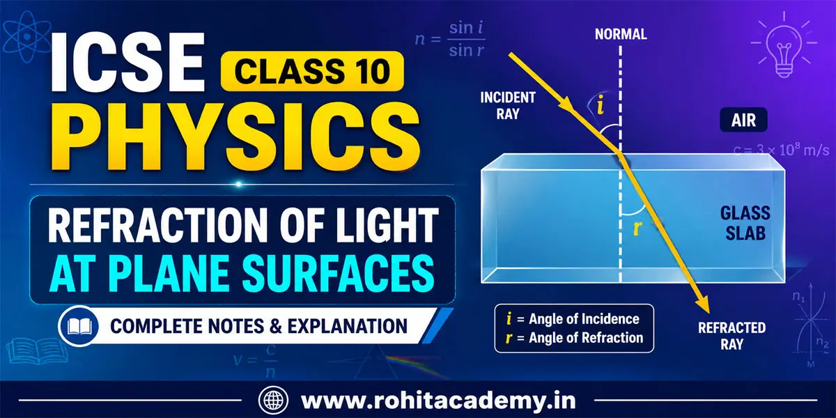 ICSE Class 10 Physics Chapter 4 Refraction of Light at Plane Surfaces Notes