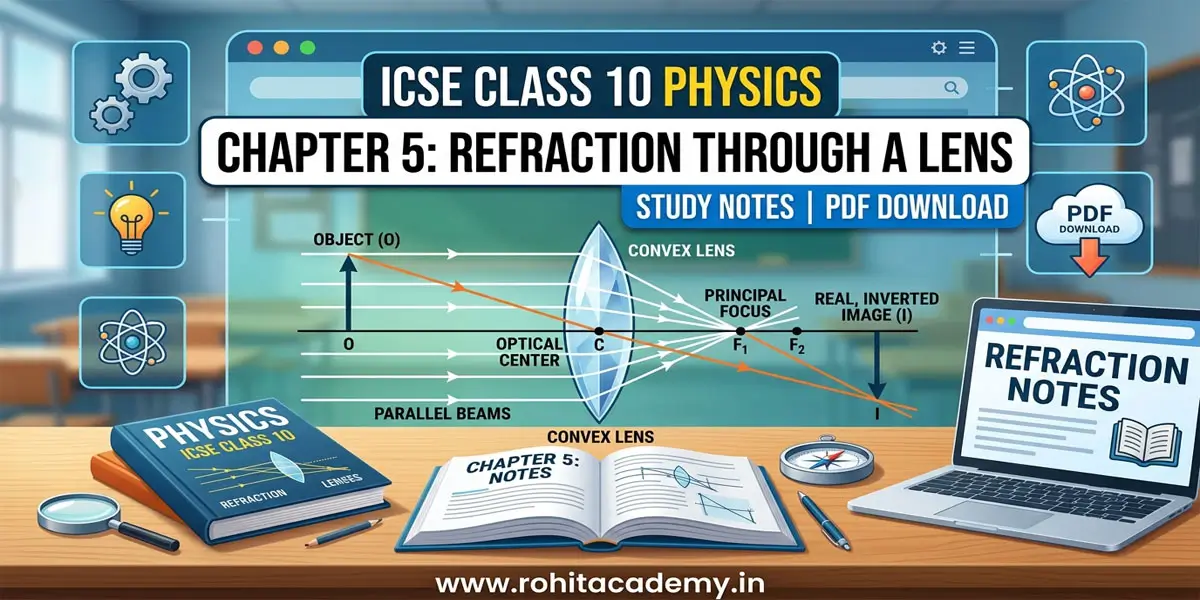 ICSE Class 10 Physics Chapter 5 Refraction Through a Lens Notes