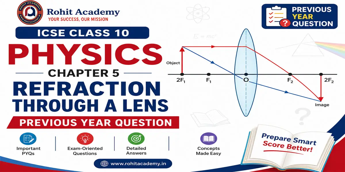 ICSE Class 10 Physics Chapter 5 Refraction Through a Lens Previous Year Questions 1 ICSE Class 10 Physics Chapter 5 Refraction Through a Lens Previous Year Questions