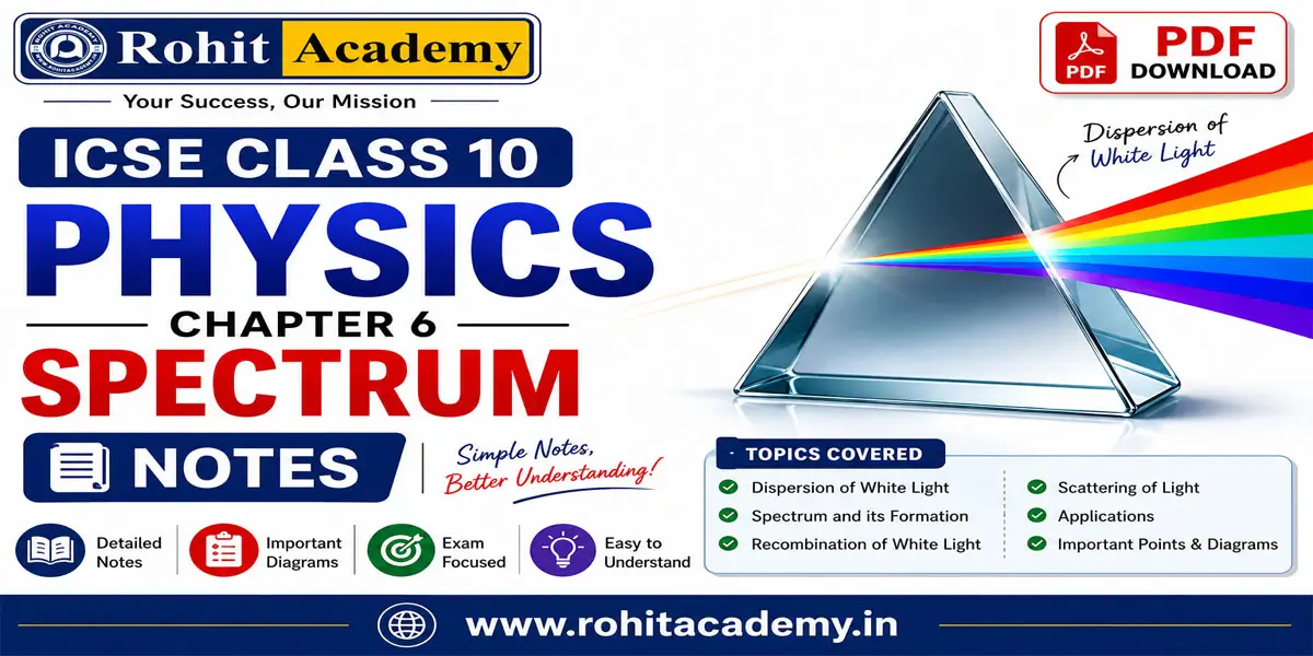 ICSE Class 10 Physics Chapter 6 Spectrum Notes | PDF Download 1 ICSE Class 10 Physics Chapter 6 Spectrum Notes