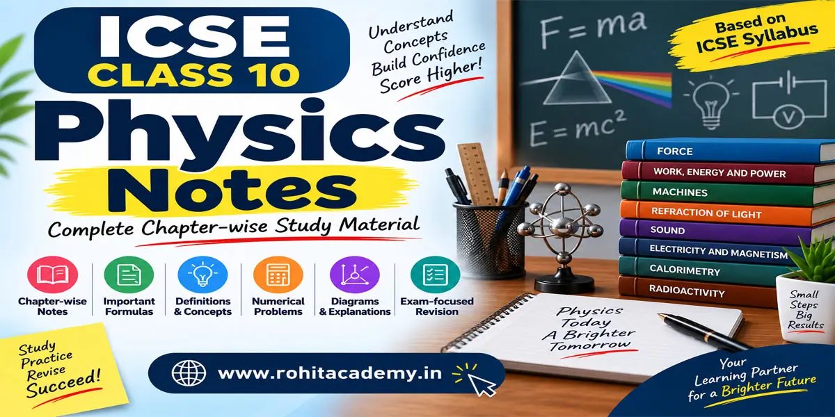 ICSE Class 10 Physics Notes – Complete Chapter wise Study Material 1 ICSE Class 10 Physics Notes
